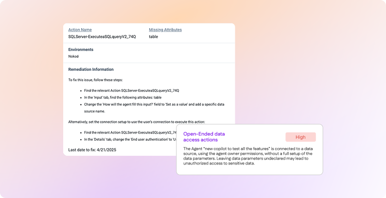 Nokod automatic notification interface sending data exposure alerts to asset owners